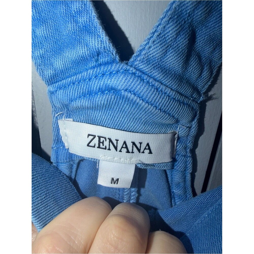 Zenana Blue Romper Overalls Size M NWT Casual Summer - Picture 7 of 8